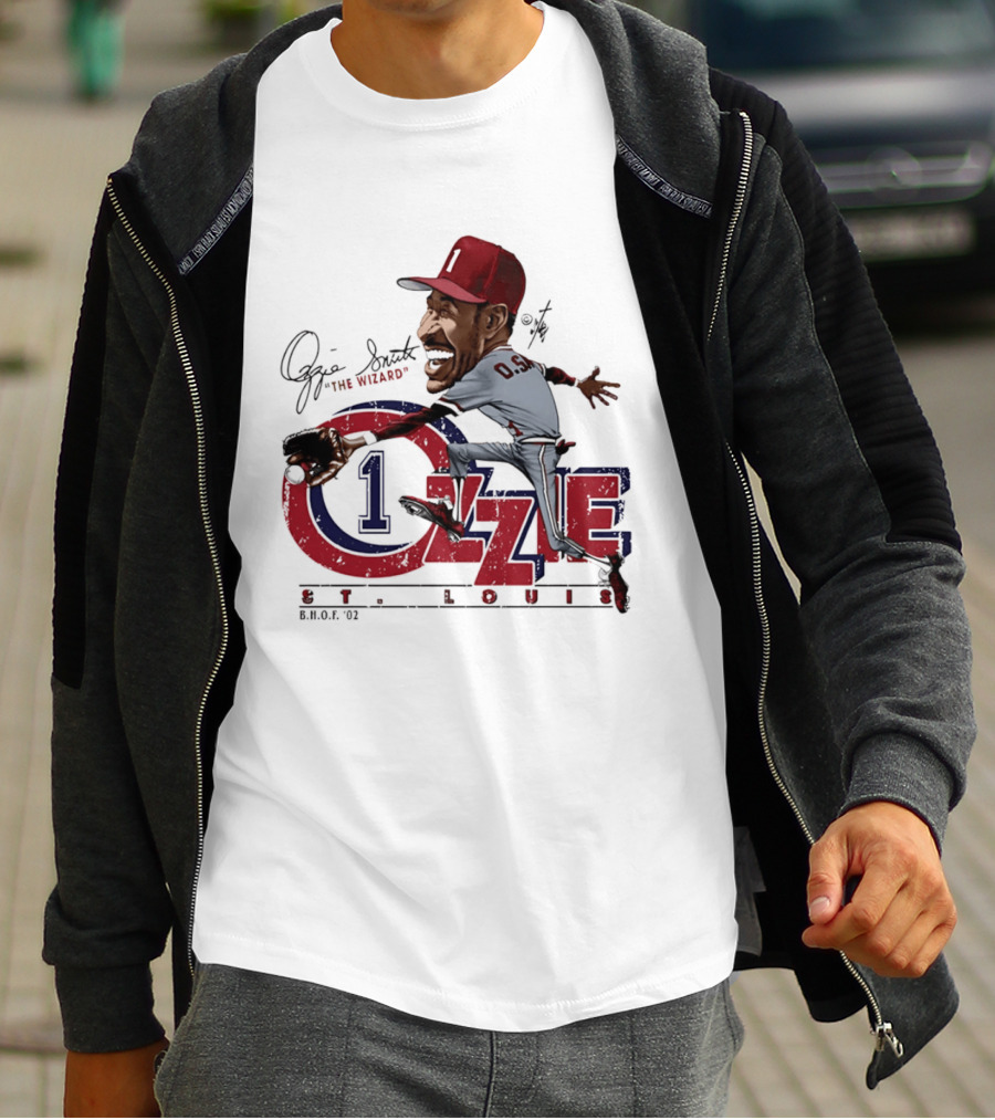 Ozzie Smith St Louis Cardinals Bruce Stark "The Wizard" Collection T-Shirt