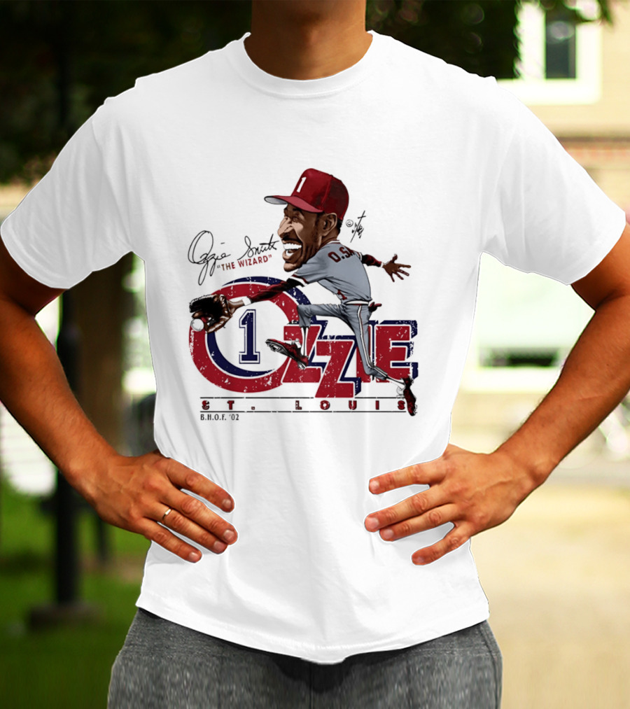 Ozzie Smith St Louis Cardinals Bruce Stark "The Wizard" Collection T-Shirt