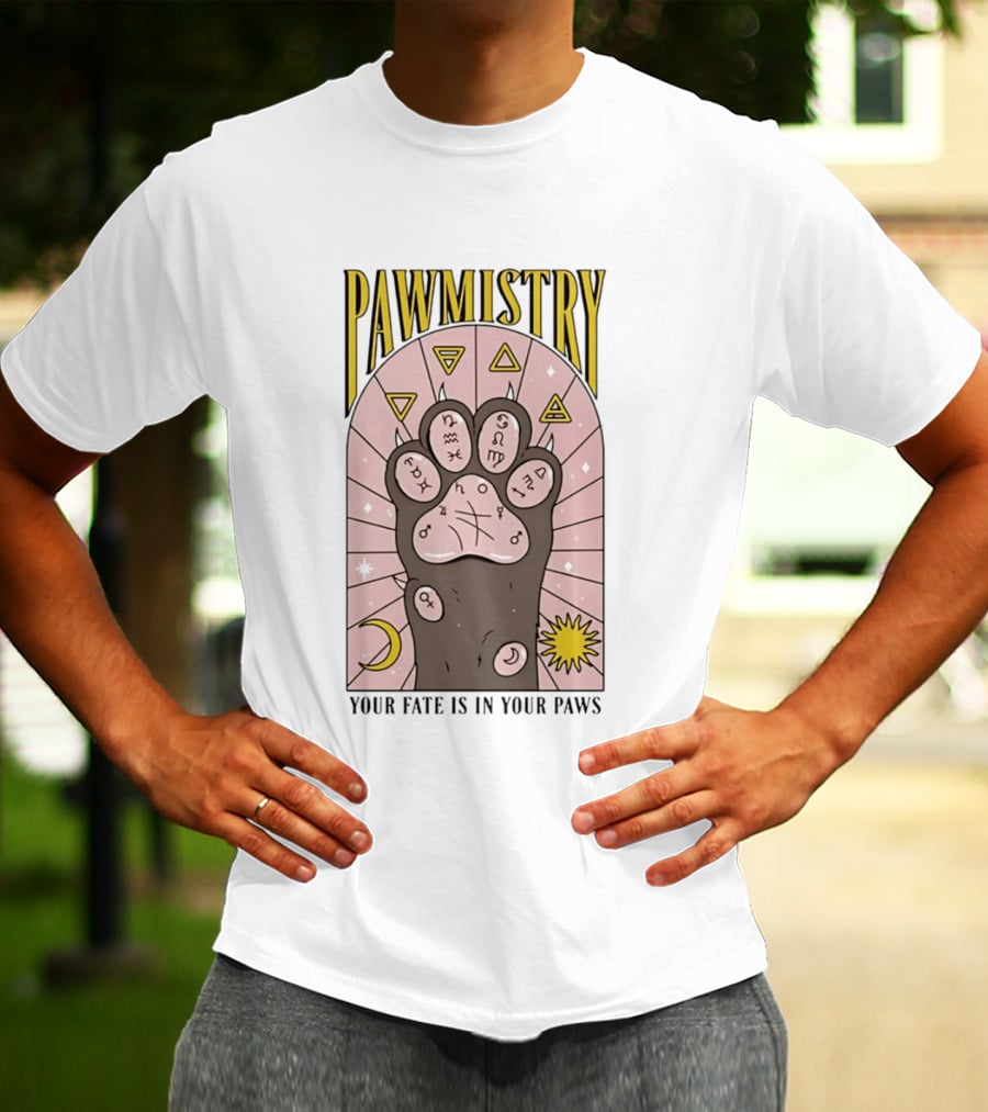 Pawmistry Astrology Cat Paw Your Fate Is In Your Paws Zodiac T-Shirt