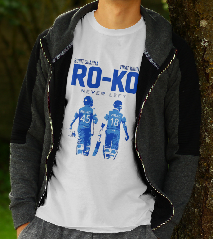 RO KO Rohit Sharma 45 Virat Kohli 18 Never Left T-Shirt