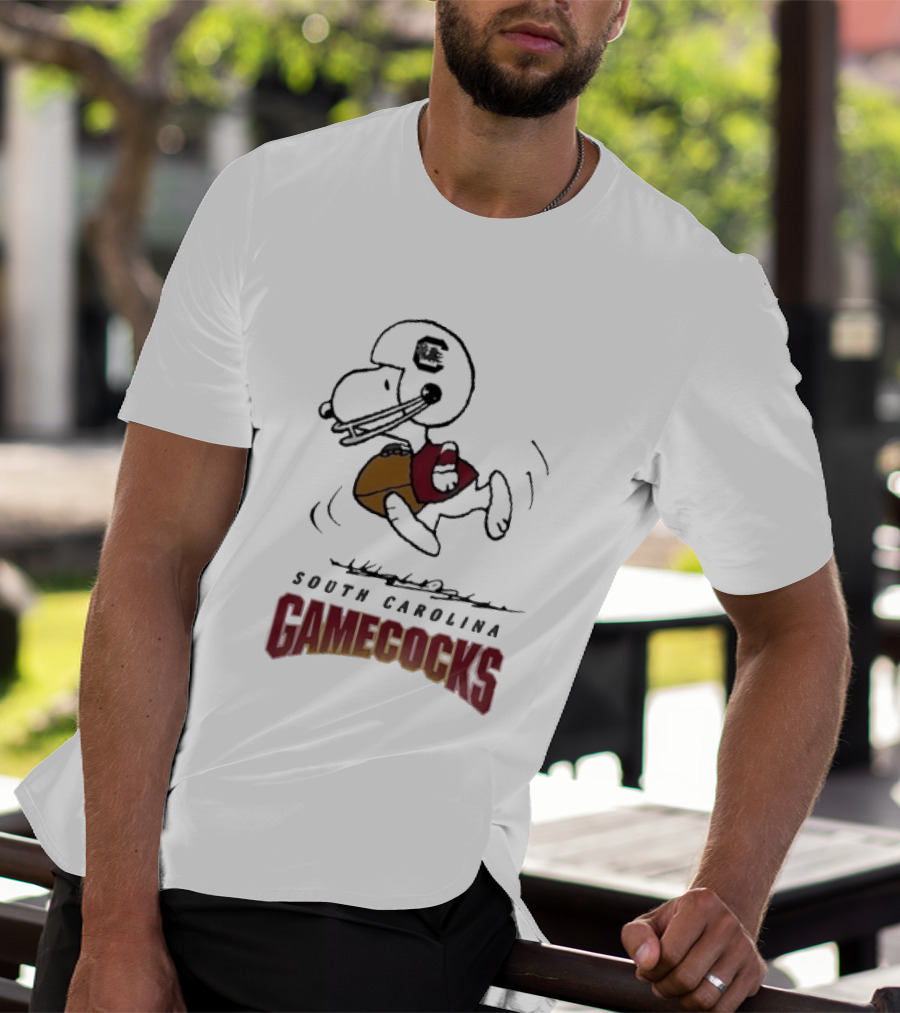 South Carolina Gamecocks Peanuts Snoopy Football T-Shirt