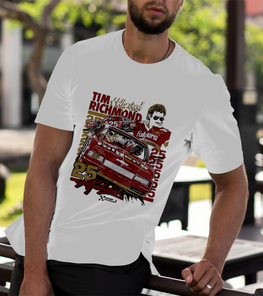 Tim Richmond Hollywood 25 Hendrick Motorsports Folgers NASCAR Racing T-Shirt