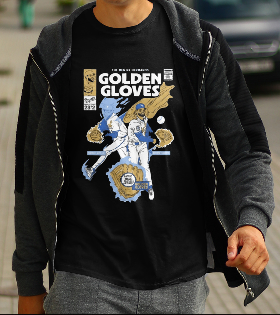 The Meniny Hermanos Royals Hall Of Fame 2026 Golden Gloves Bobby Witt Jr Freddie Freeman T-Shirt