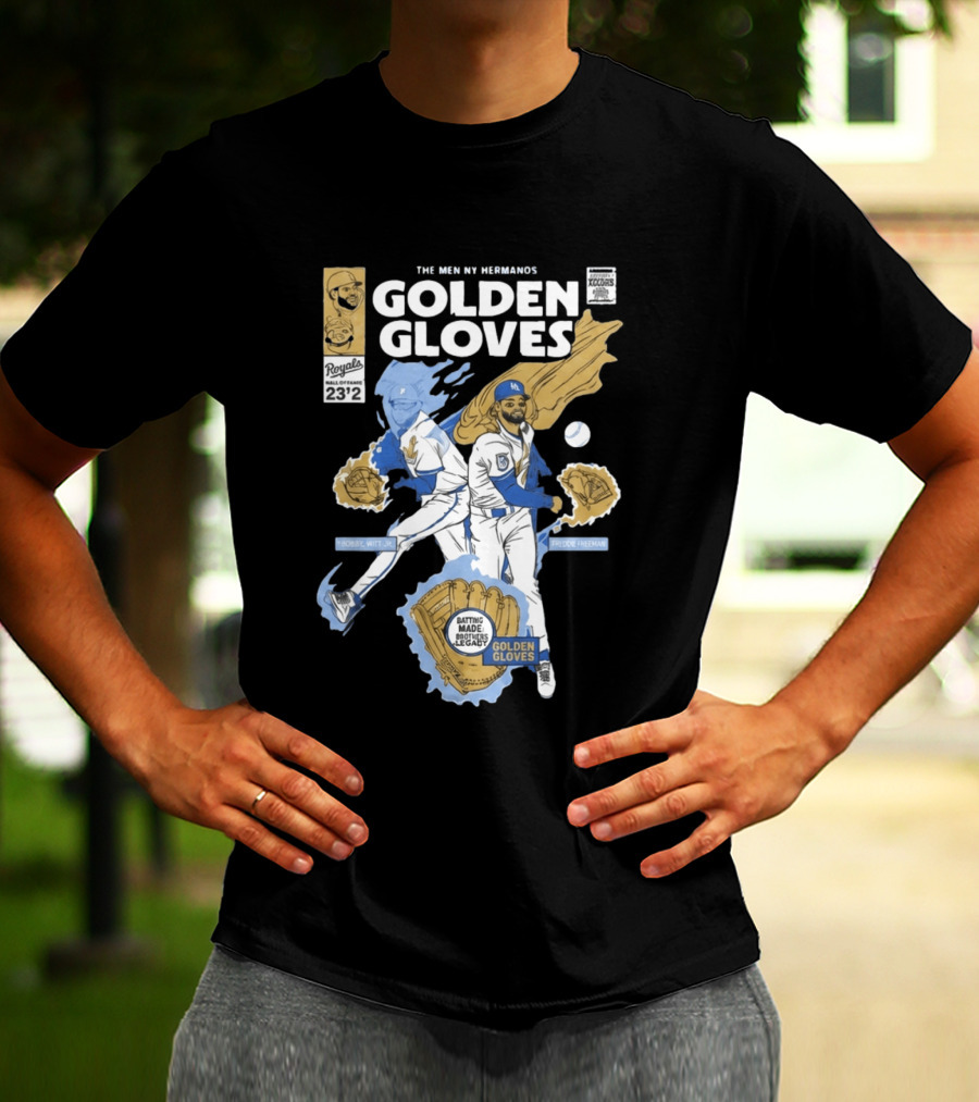 The Meniny Hermanos Royals Hall Of Fame 2026 Golden Gloves Bobby Witt Jr Freddie Freeman T-Shirt