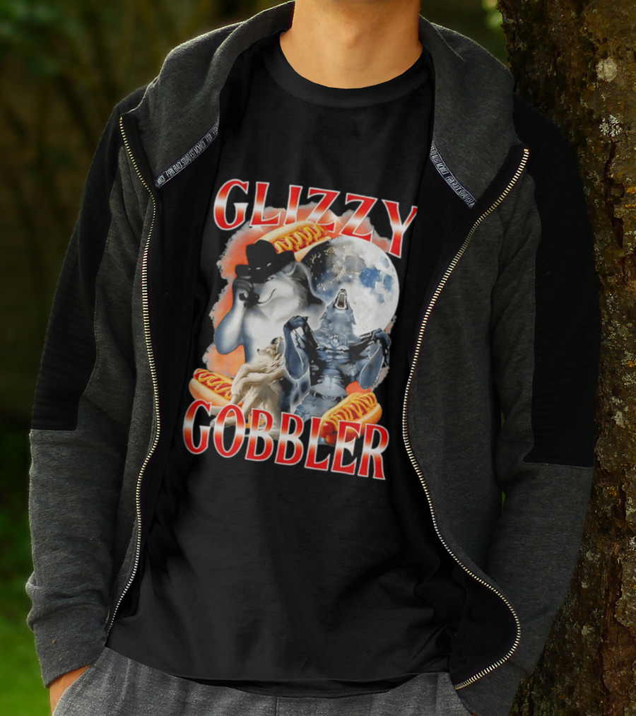 Glizzy Gobbler Wolf Moon Hot Dog Meme T-Shirt