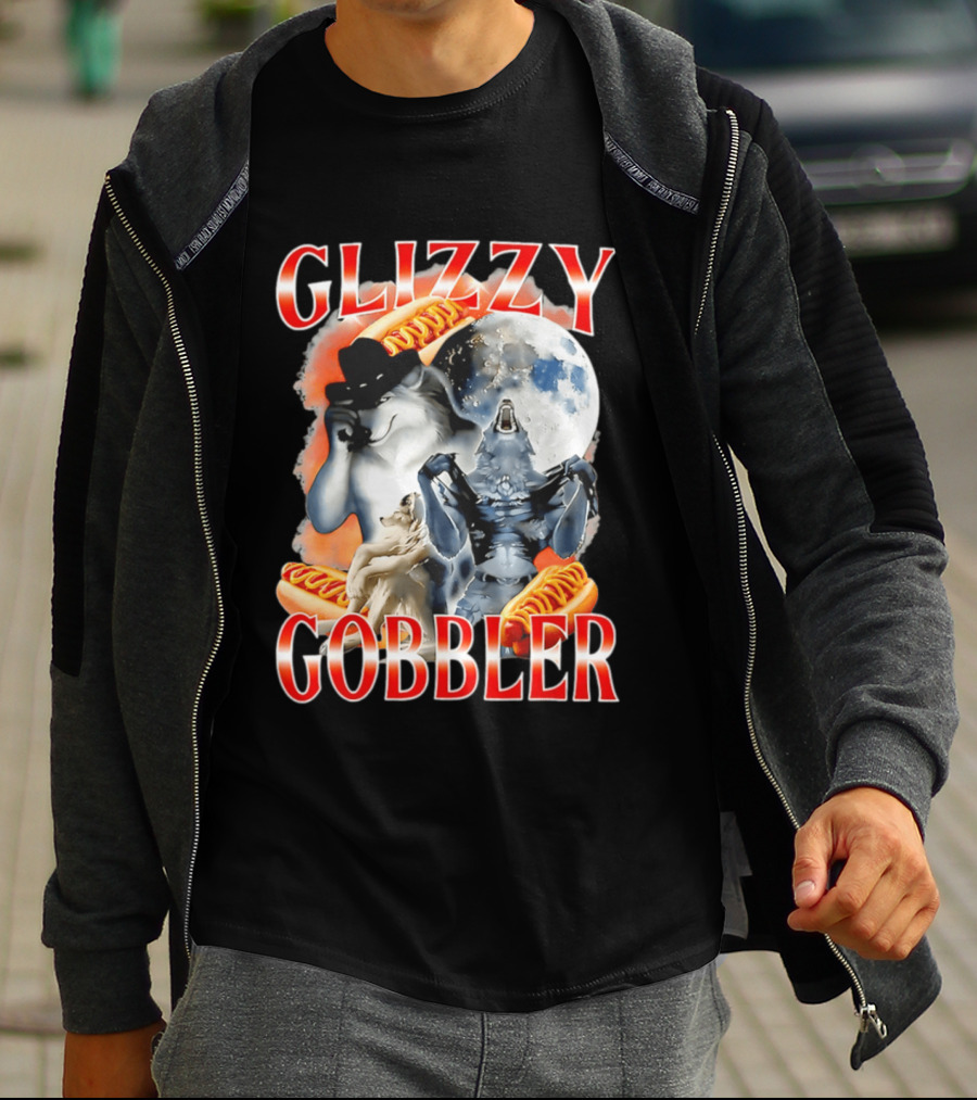 Glizzy Gobbler Wolf Moon Hot Dog Meme T-Shirt