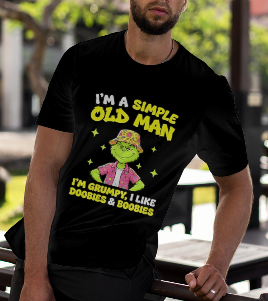 I'm A Simple Old Man Grumpy I Like Boobies Hawaiian Hat T-Shirt