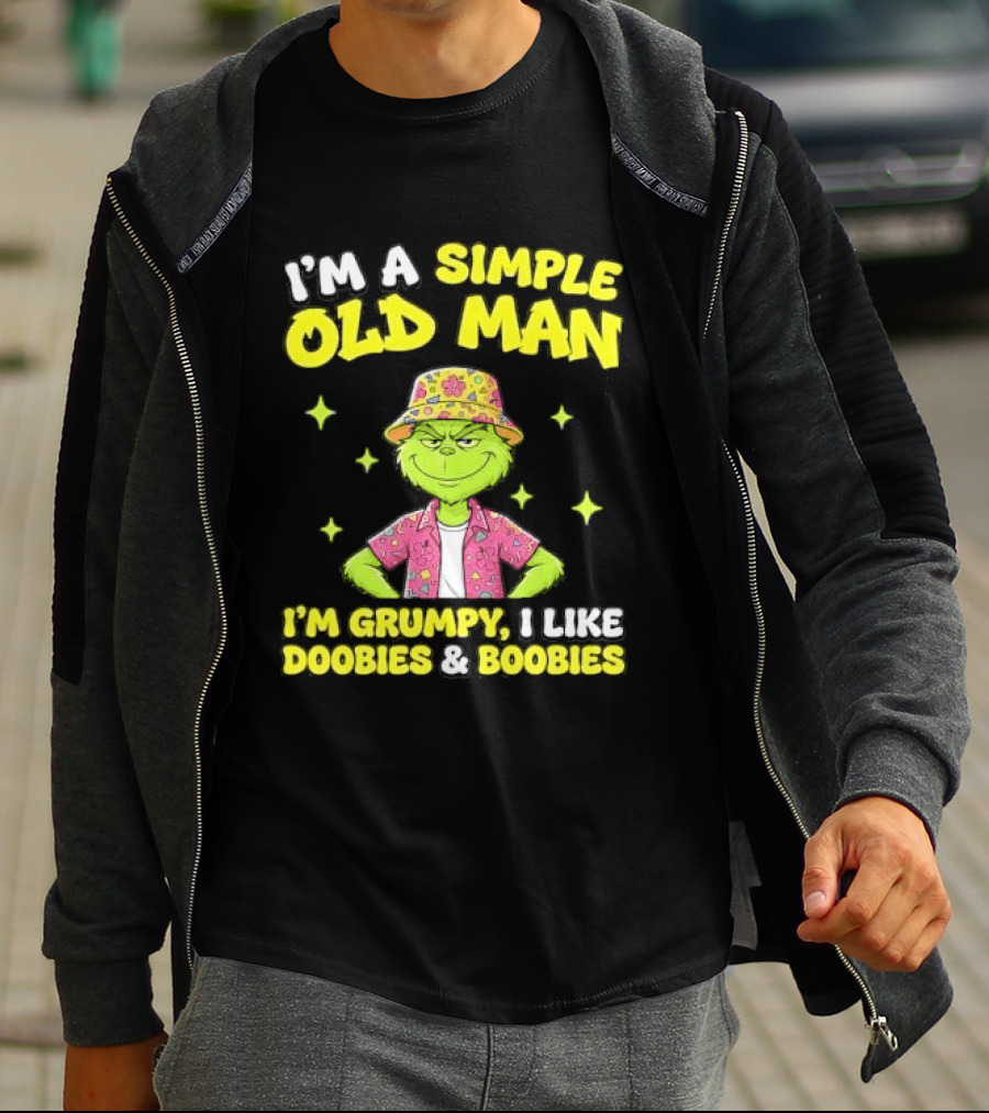 I'm A Simple Old Man Grumpy I Like Boobies Hawaiian Hat T-Shirt