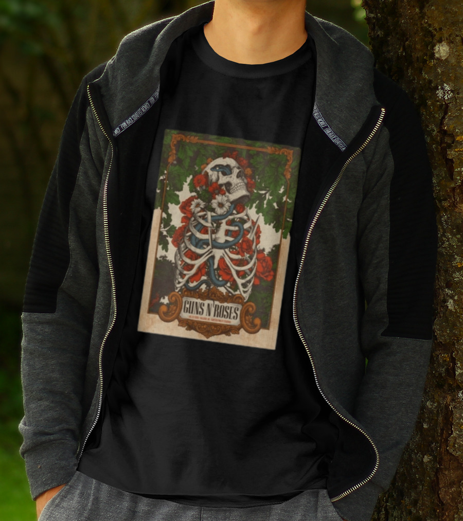 Guns N' Roses Skeleton Roses Raleigh NC 7 23 2026 T-Shirt