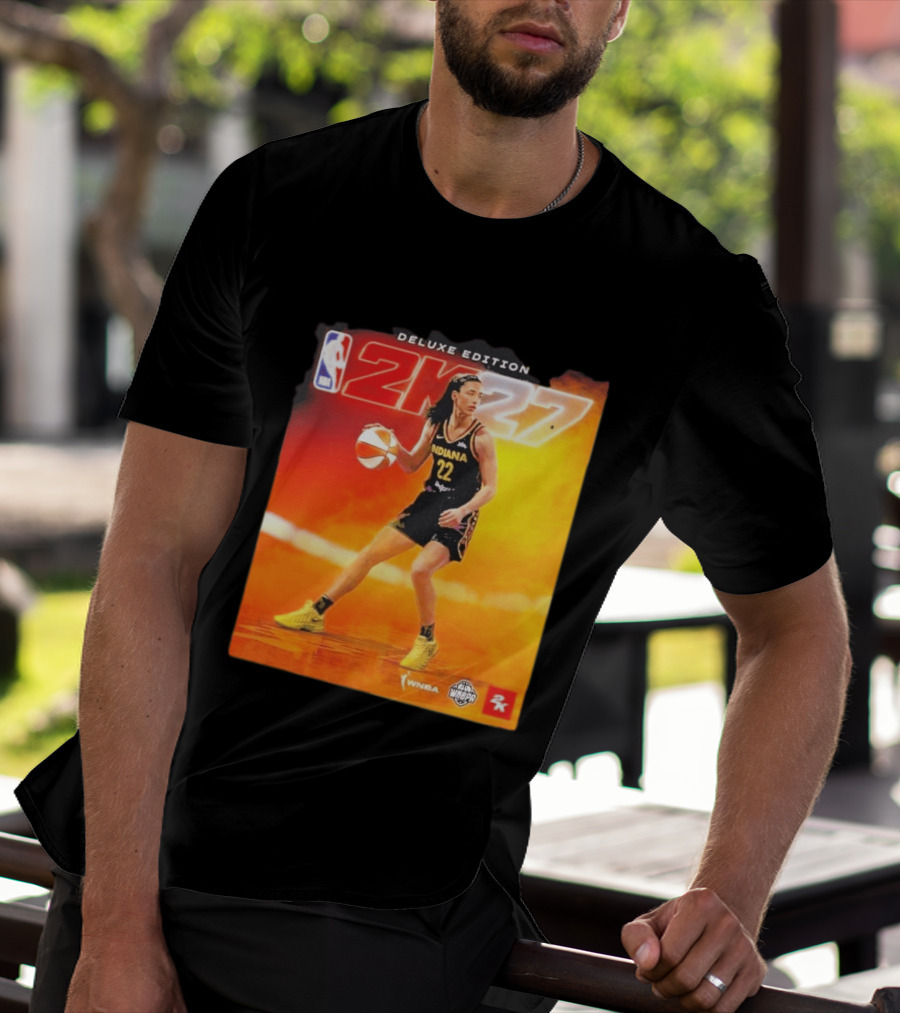 WNBA Caitlin Clark Indiana Fever NBA 2K27 Deluxe Edition Cover Athlete T-Shirt