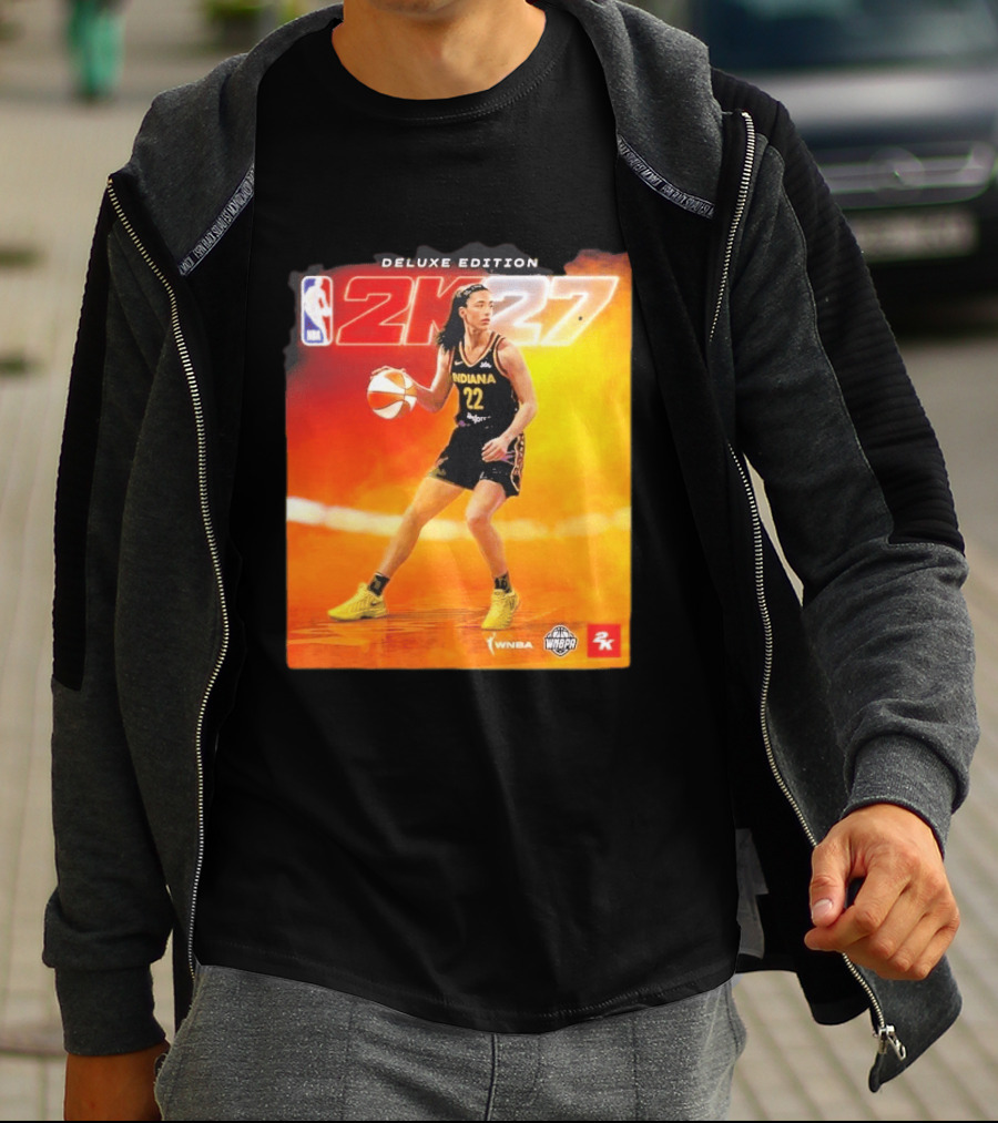 WNBA Caitlin Clark Indiana Fever NBA 2K27 Deluxe Edition Cover Athlete T-Shirt
