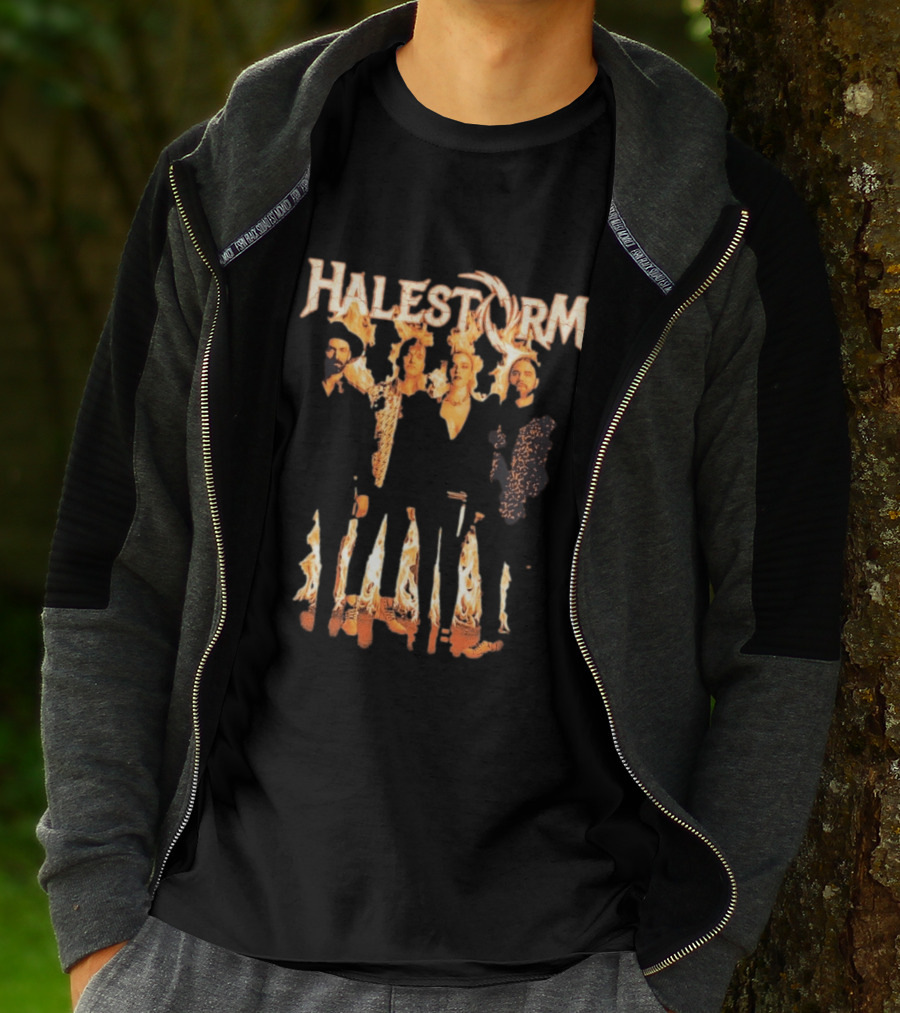 Halestorm Firestorm Band Members Flames T-Shirt