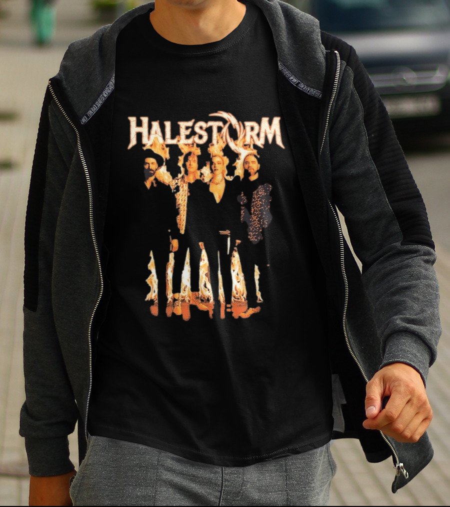 Halestorm Firestorm Band Members Flames T-Shirt