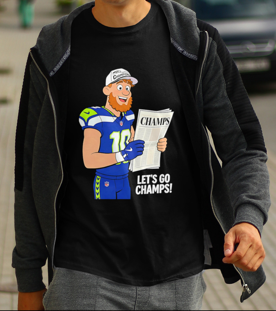 Champs Let's Go Champs Seattle Seahawks Football Fan Celebration T-Shirt