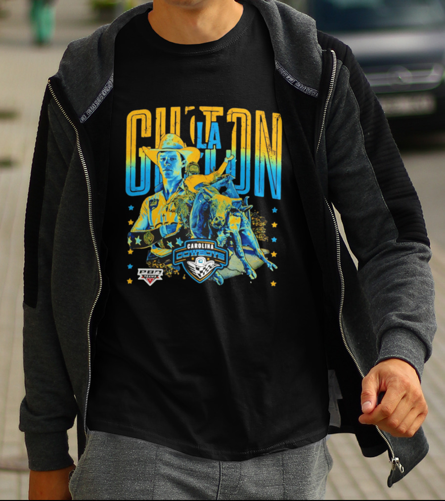 Carolina Cowboys Clay Guiton PBR Ranch Riding Champion T-Shirt