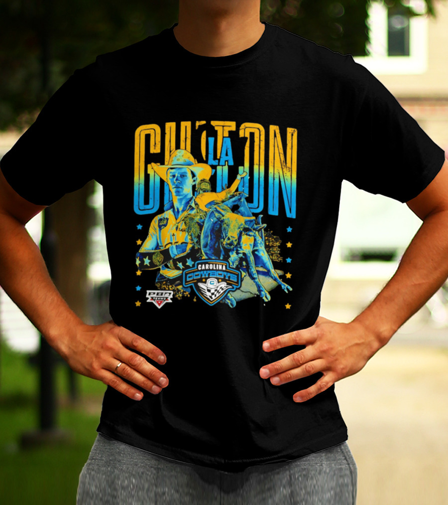 Carolina Cowboys Clay Guiton PBR Ranch Riding Champion T-Shirt