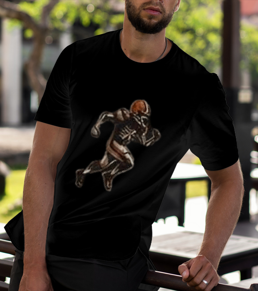 Cleveland Browns Skeleton Football Fan Spirit Runs In My Blood T-Shirt