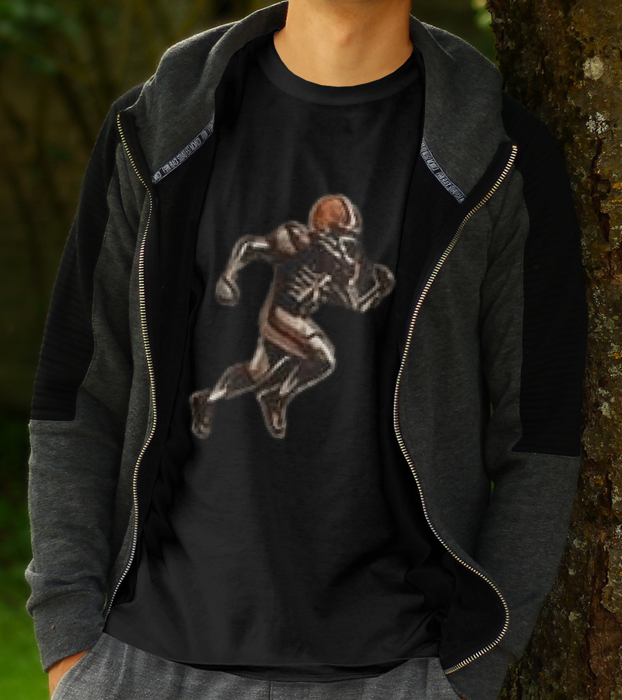 Cleveland Browns Skeleton Football Fan Spirit Runs In My Blood T-Shirt