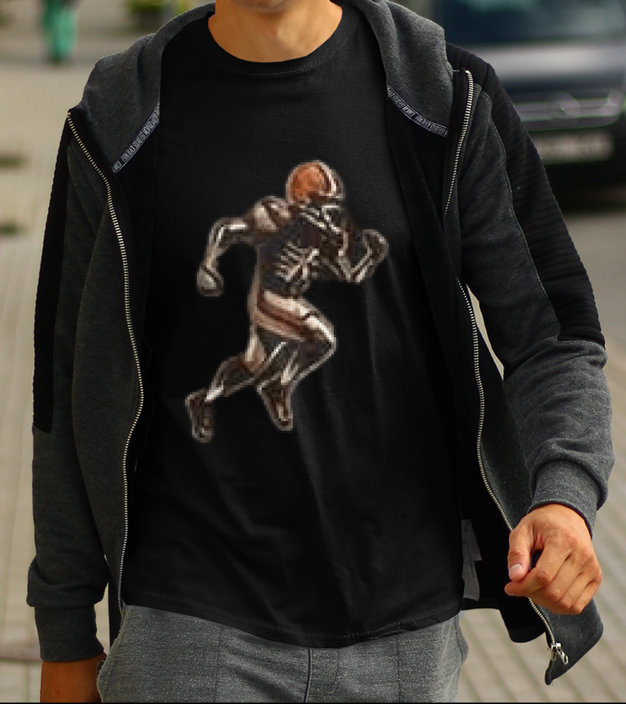 Cleveland Browns Skeleton Football Fan Spirit Runs In My Blood T-Shirt