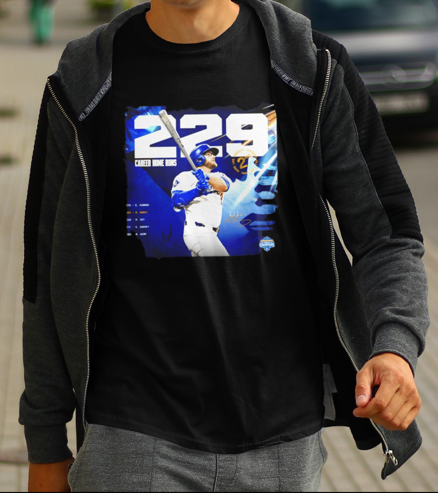 Max Muncy Los Angeles Dodgers 229 Career Home Runs Celebration MLB Champions T-Shirt