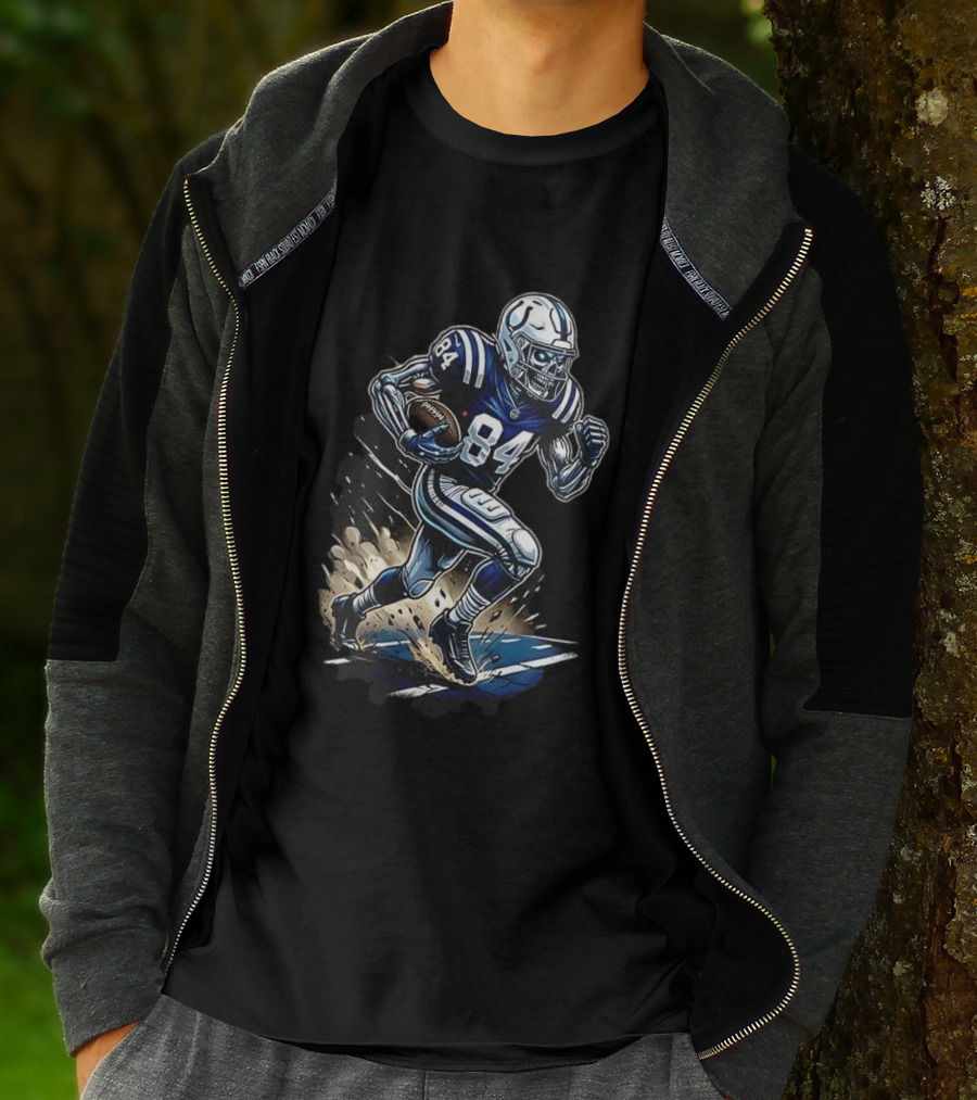 Indianapolis Colts Skeleton Football Player Runs In My Blood T-Shirt
