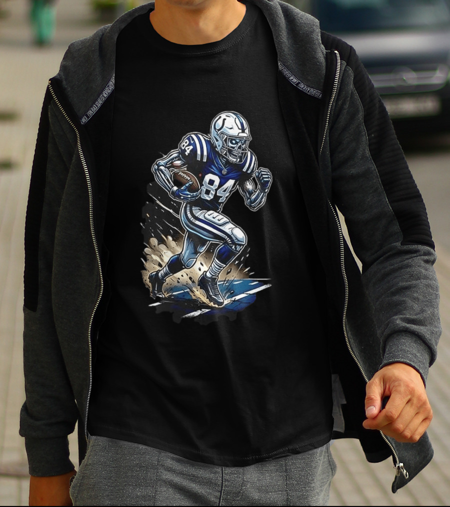 Indianapolis Colts Skeleton Football Player Runs In My Blood T-Shirt