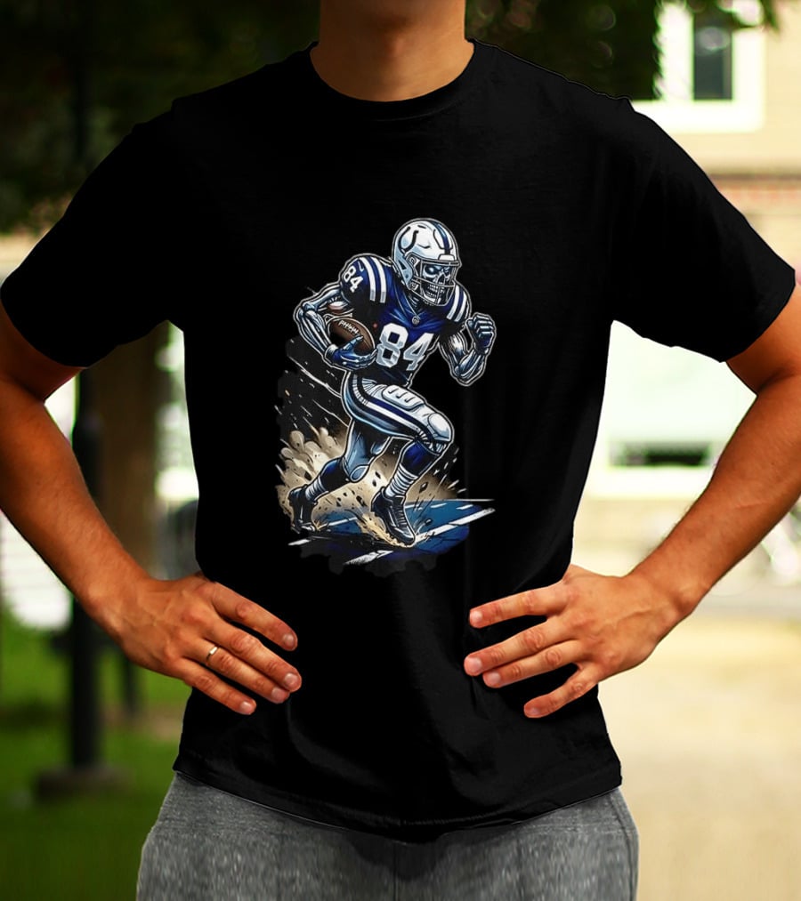 Indianapolis Colts Skeleton Football Player Runs In My Blood T-Shirt