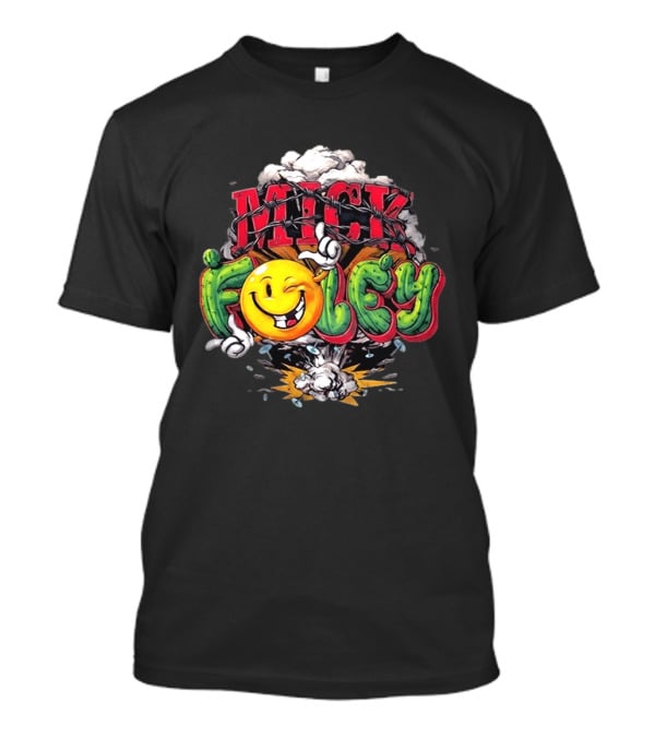 Mick Foley Smiley Explosion Barbed Wire T-Shirt