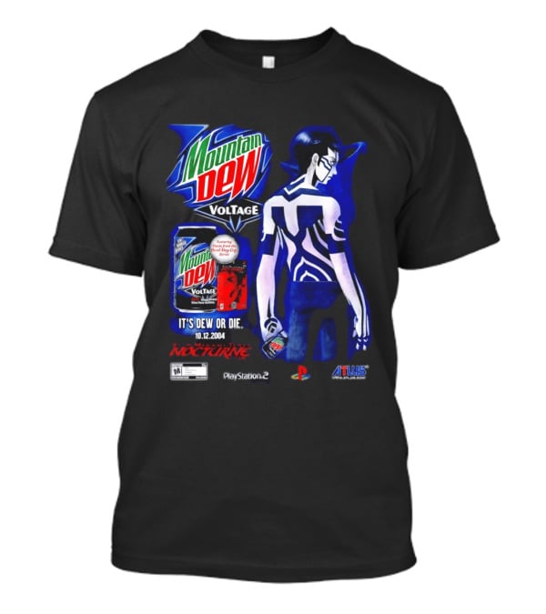 Mountain Dew Voltage Nocturne Devil May Cry Featuring Dante It's Dew Or Die 10.12.2004 PlayStation 2 Atlus T-Shirt