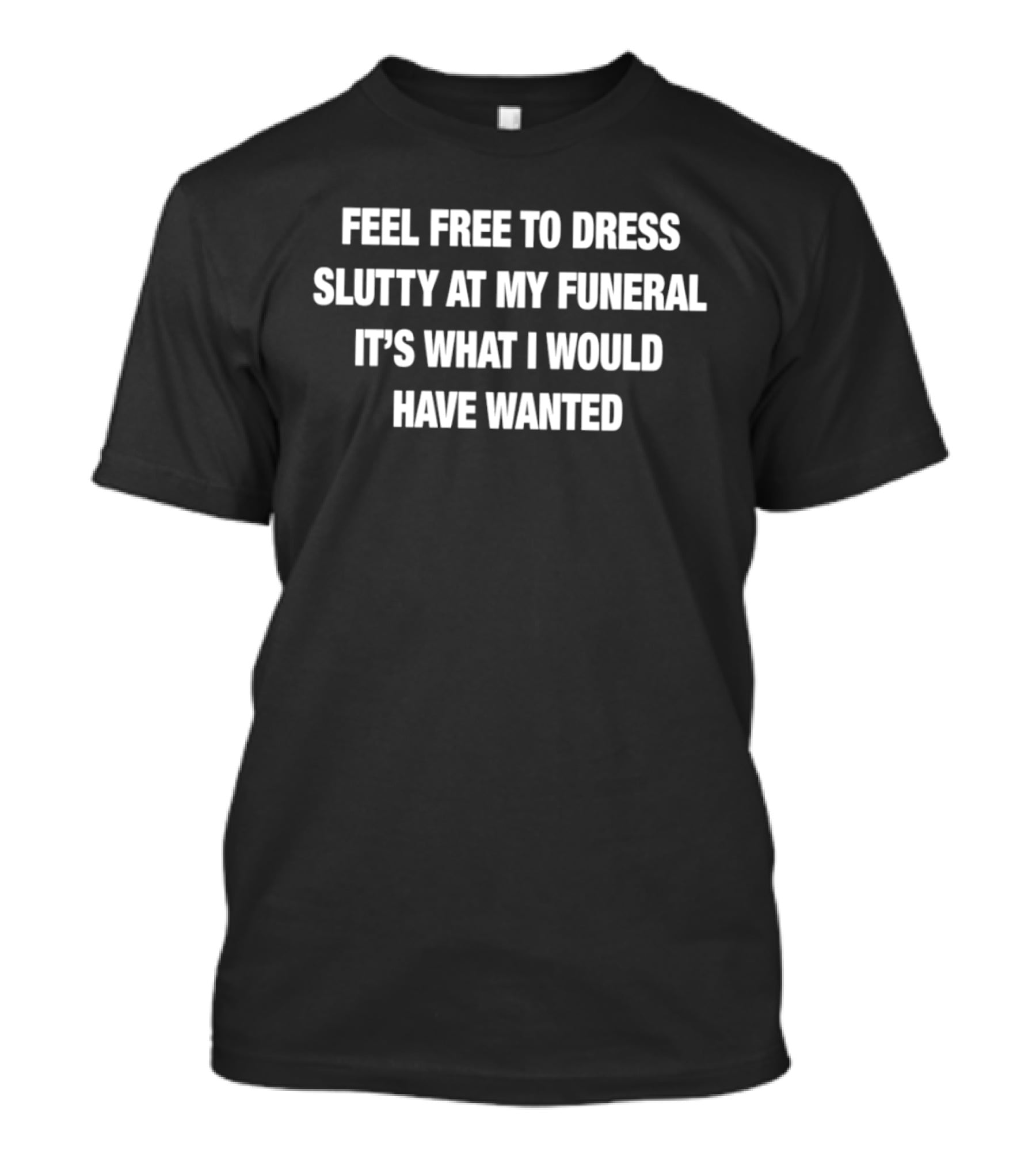 Feel Free To Dress Slutty At My Funeral It's What I Would Have Wanted T-Shirt