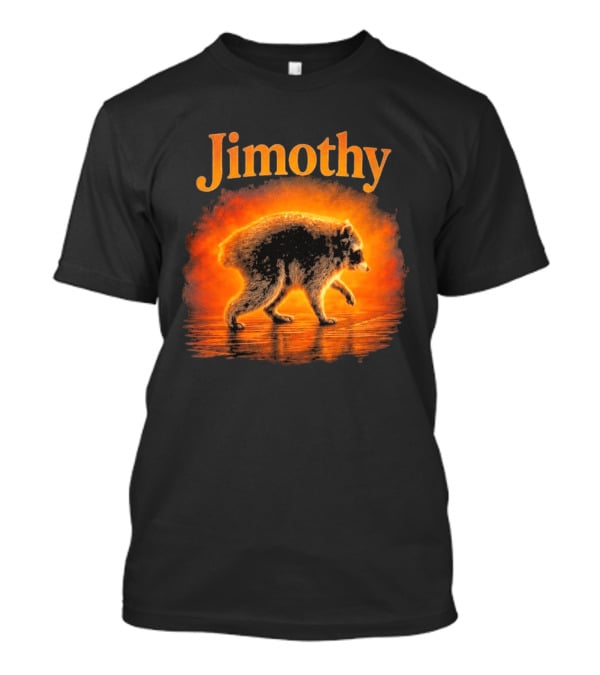 Jimothy Raccoon Silhouette Glowing Sunset Nature Scene T-Shirt