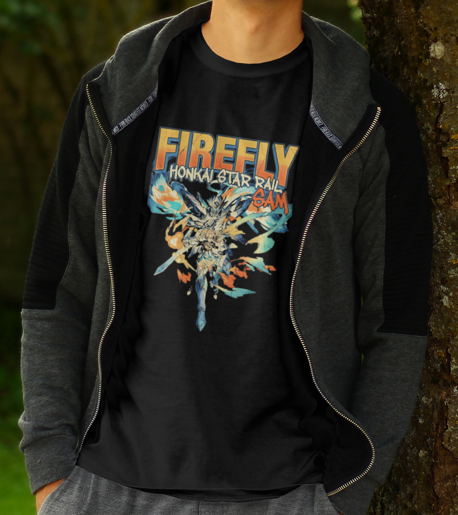 Firefly Honkai Star Rail Sam Explosive Art Style And Dynamic Characters T-Shirt