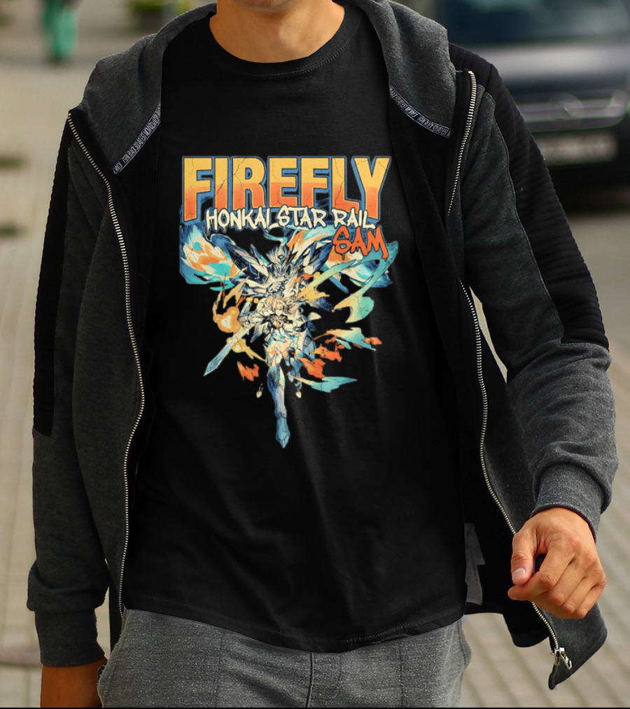 Firefly Honkai Star Rail Sam Explosive Art Style And Dynamic Characters T-Shirt