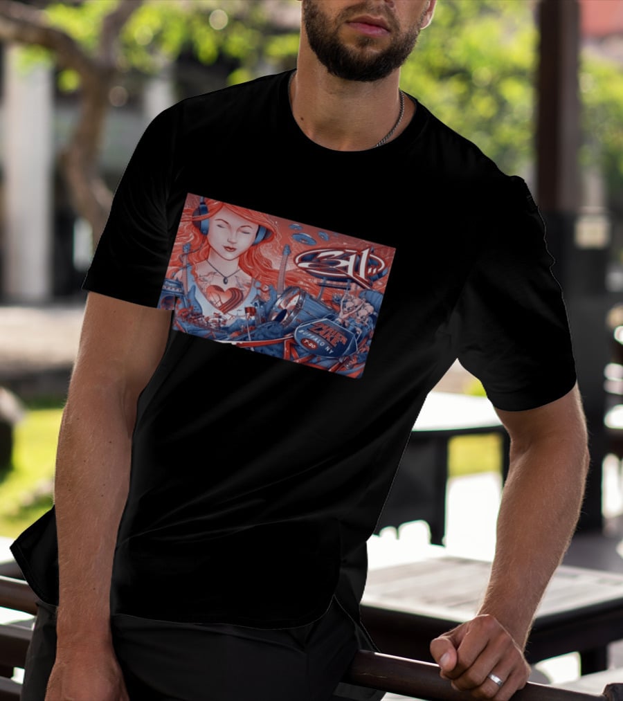311 Darien Lake 7 20 Buffalo NY Art With Drum And Redhead Listening T-Shirt