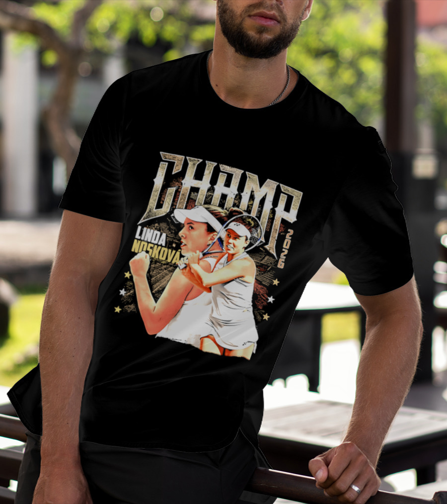 Linda Noskova Wimbledon 2026 Champ Bold Tennis Celebration T-Shirt