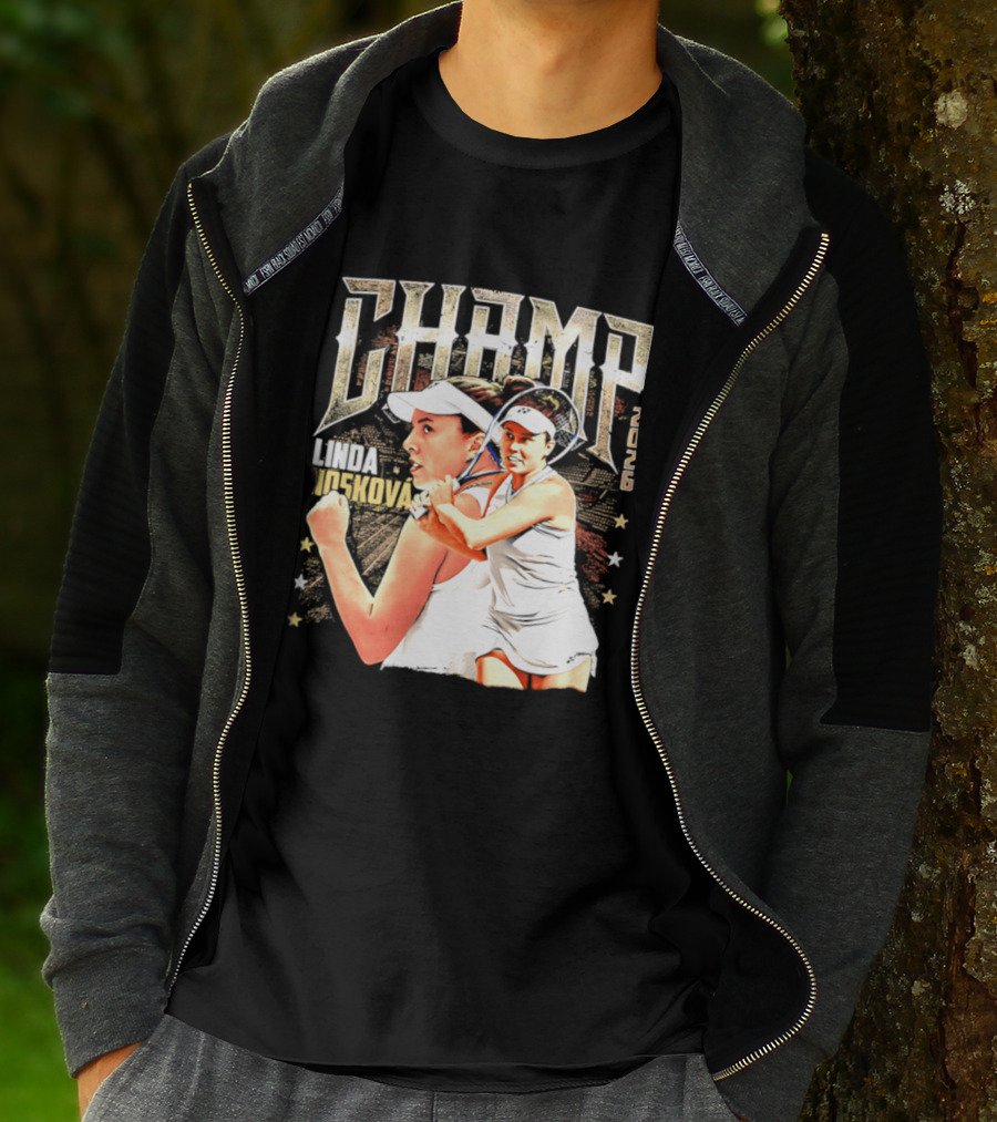 Linda Noskova Wimbledon 2026 Champ Bold Tennis Celebration T-Shirt