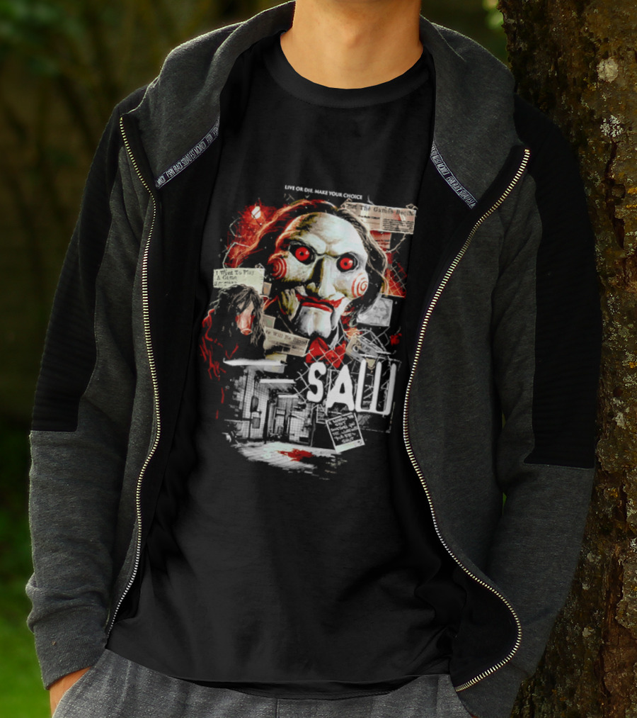 Live Or Die Make Your Choice Saw I Want To Play A Game Sometimes You See More With Your Eyes Shut X Marks The Spot T-Shirt