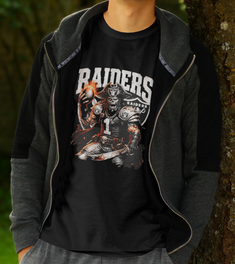 Las Vegas Raiders Skeleton Pirate Football 2026 T-Shirt