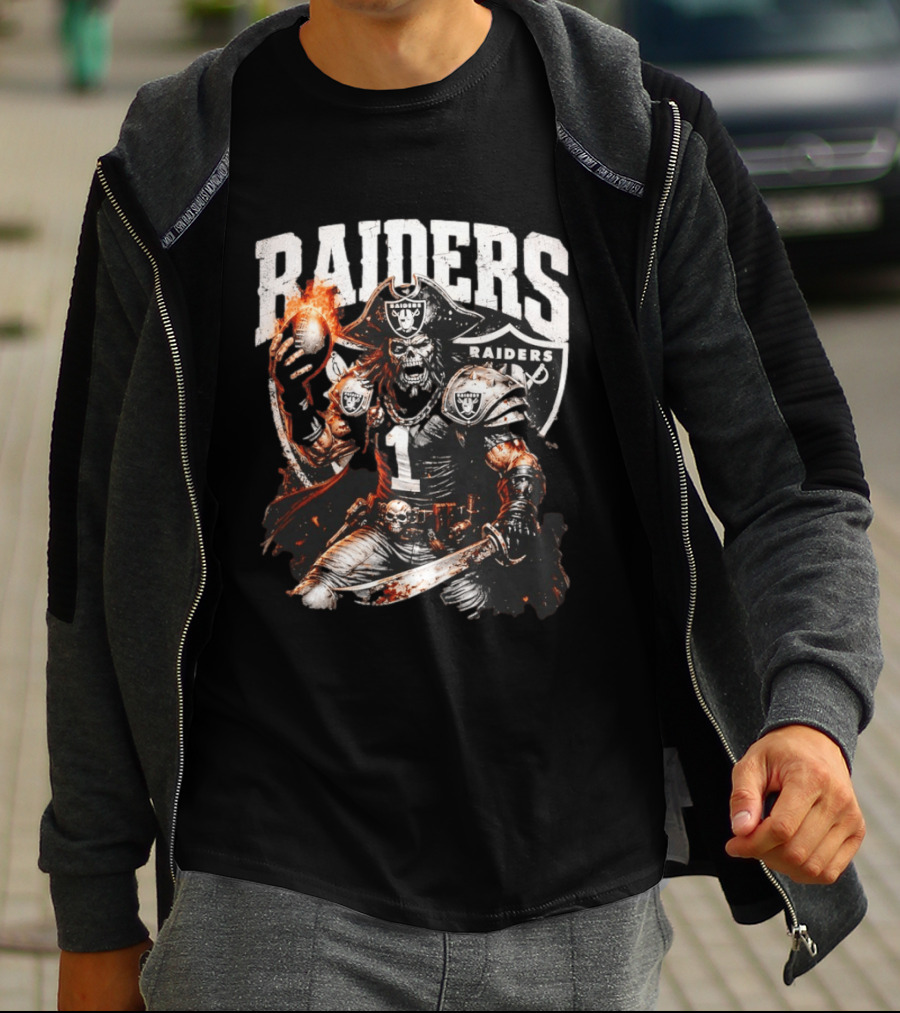 Las Vegas Raiders Skeleton Pirate Football 2026 T-Shirt