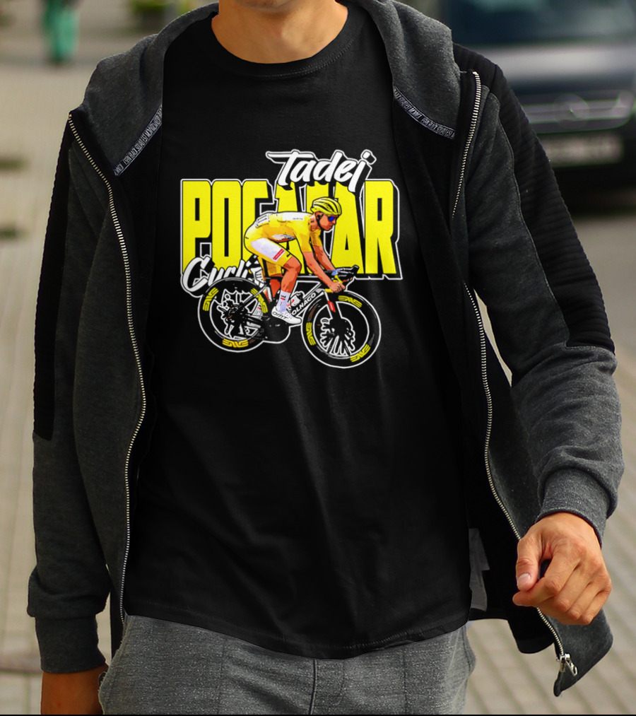 Tadej Pogacar Cycling Yellow Jersey Race Champion T-Shirt
