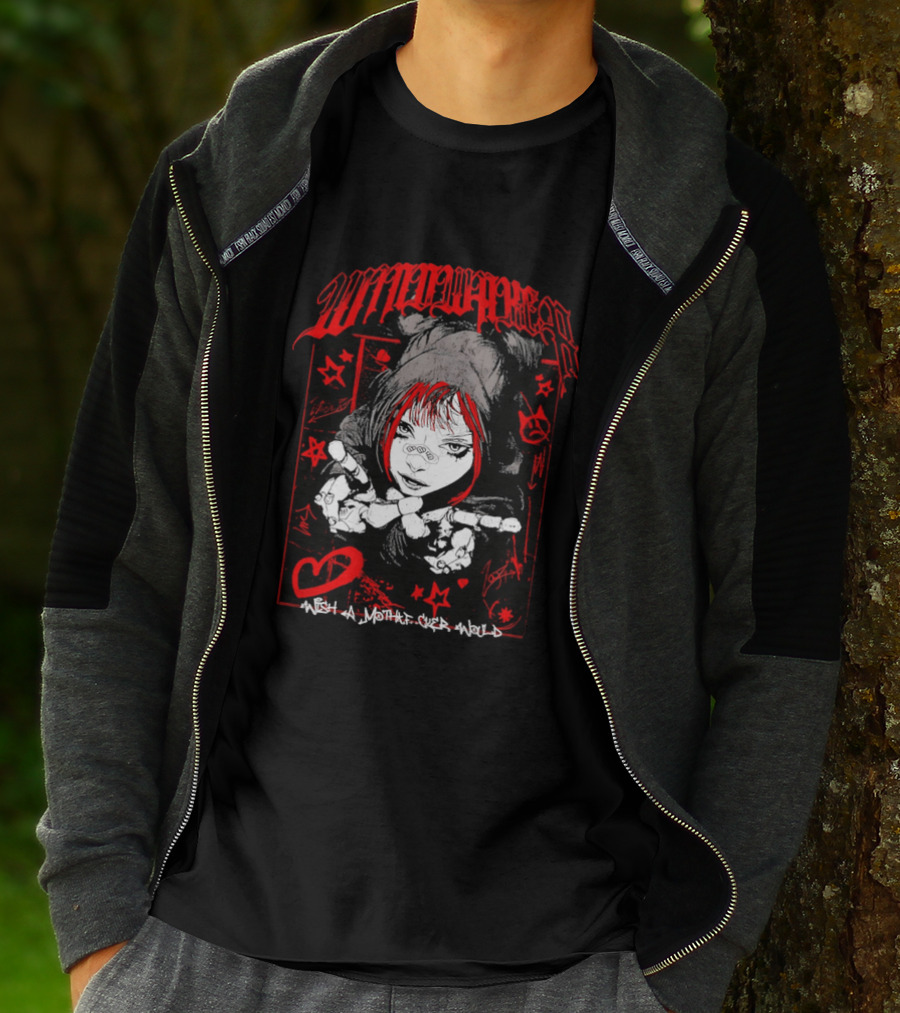 Windwaker Wish A Mfer Would Red And Black Graphic With Stars And Peace T-Shirt