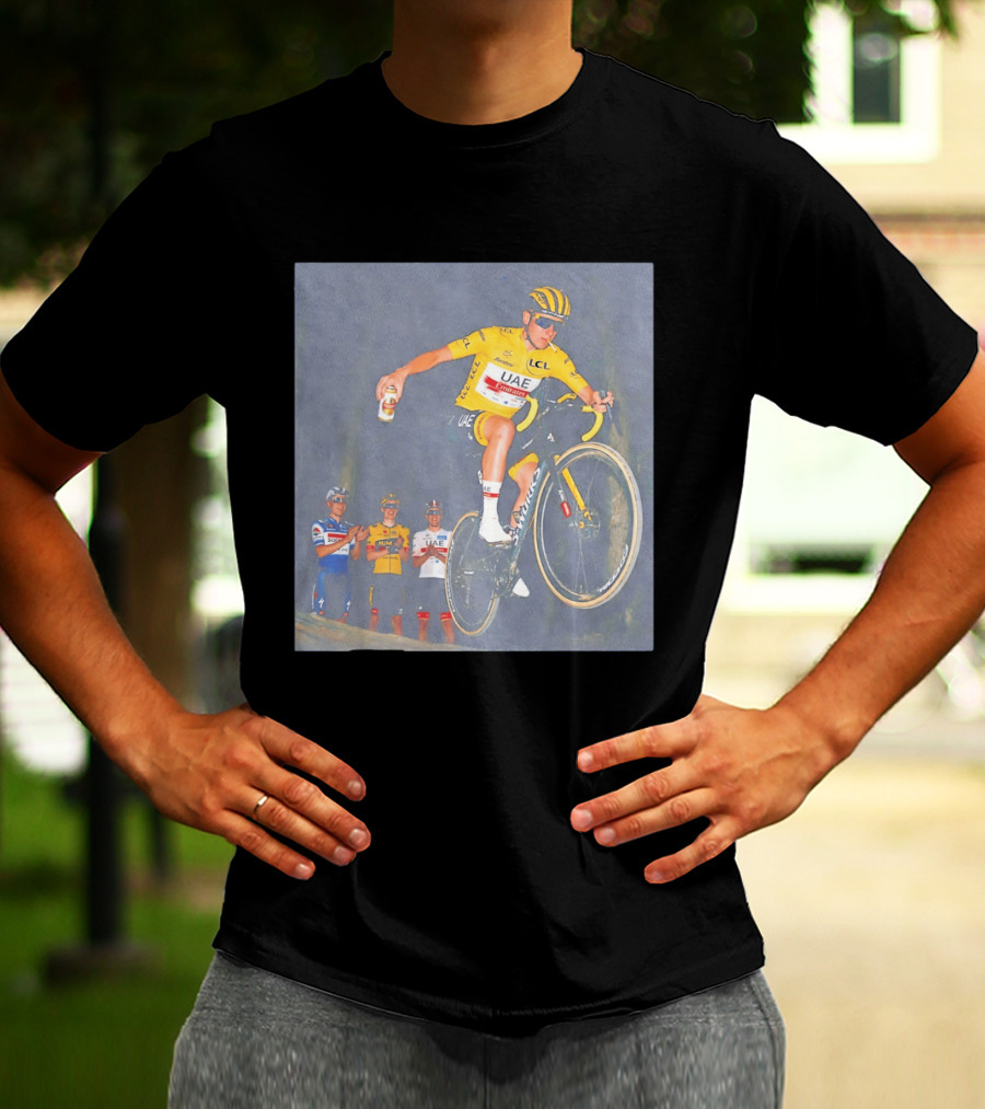 Tadej Pogačar UAE Emirates Cycling Team With Beer Can Stunt T-Shirt