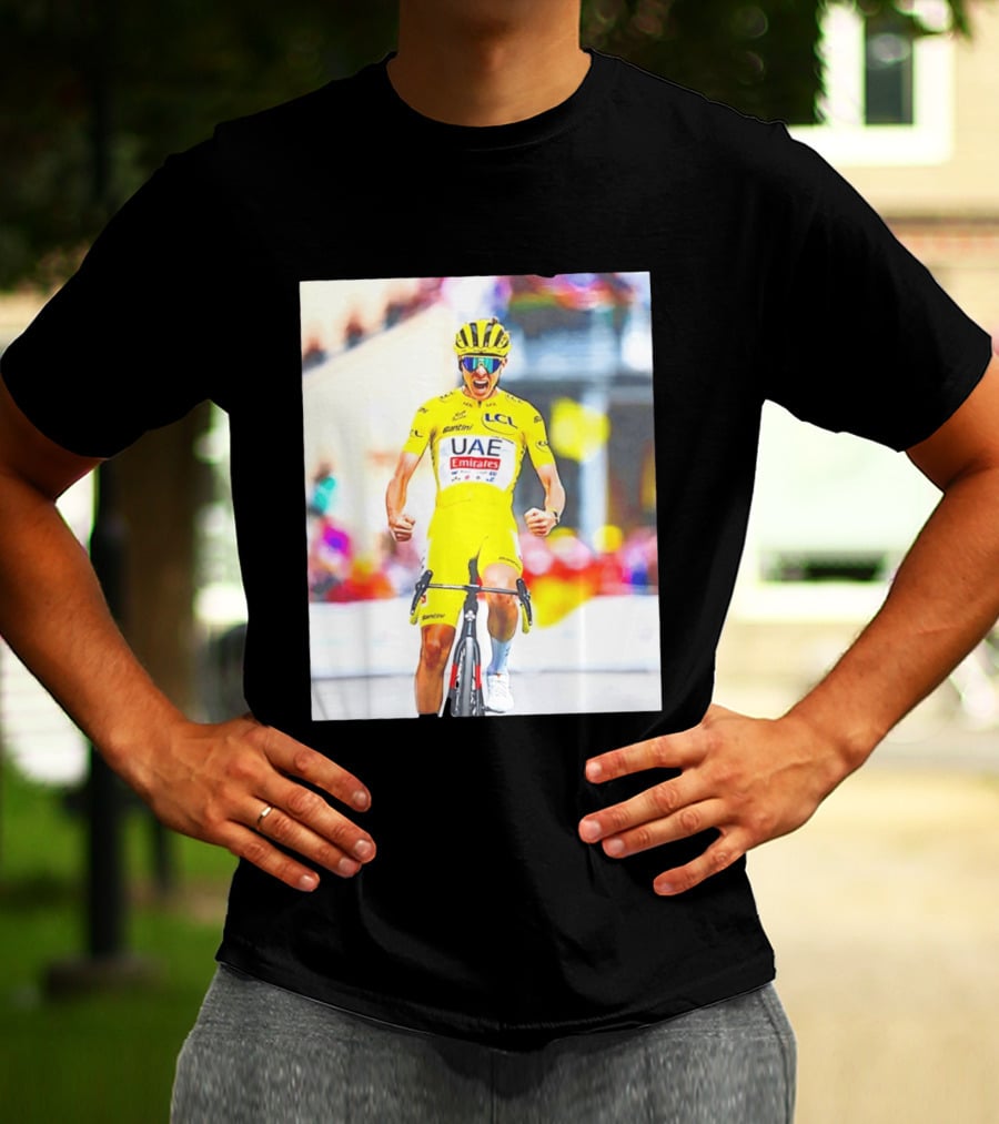 Tadej Pogačar UAE Team Emirates Tour De France Victory Moment T-Shirt