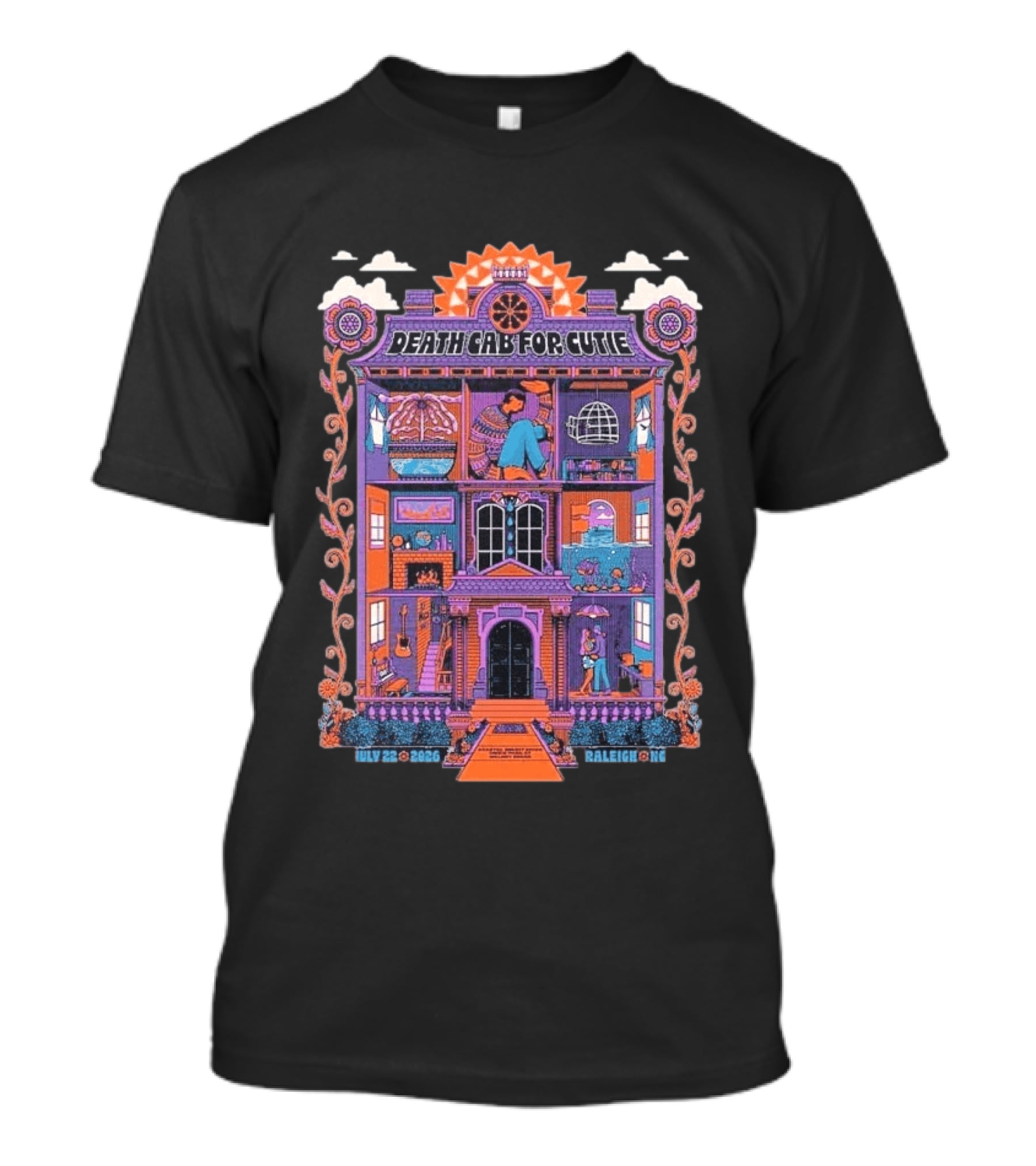 Death Cab For Cutie At Coastal Credit Union Music Park Walnut Creek Raleigh July 22 2026 T-Shirt