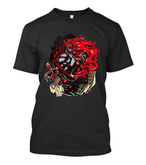 The Legend Of Zelda The Devourer Of Tomorrow Flamboyant Musketeer Warrior With Cape And Fiery Red Hair T-Shirt