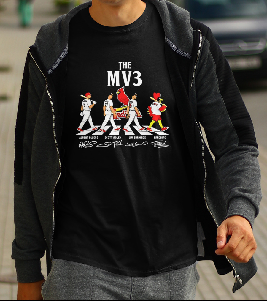 The MV3 Albert Pujols Scott Rolen Jim Edmonds St. Louis Cardinals Abbey Road Fredbird T-Shirt