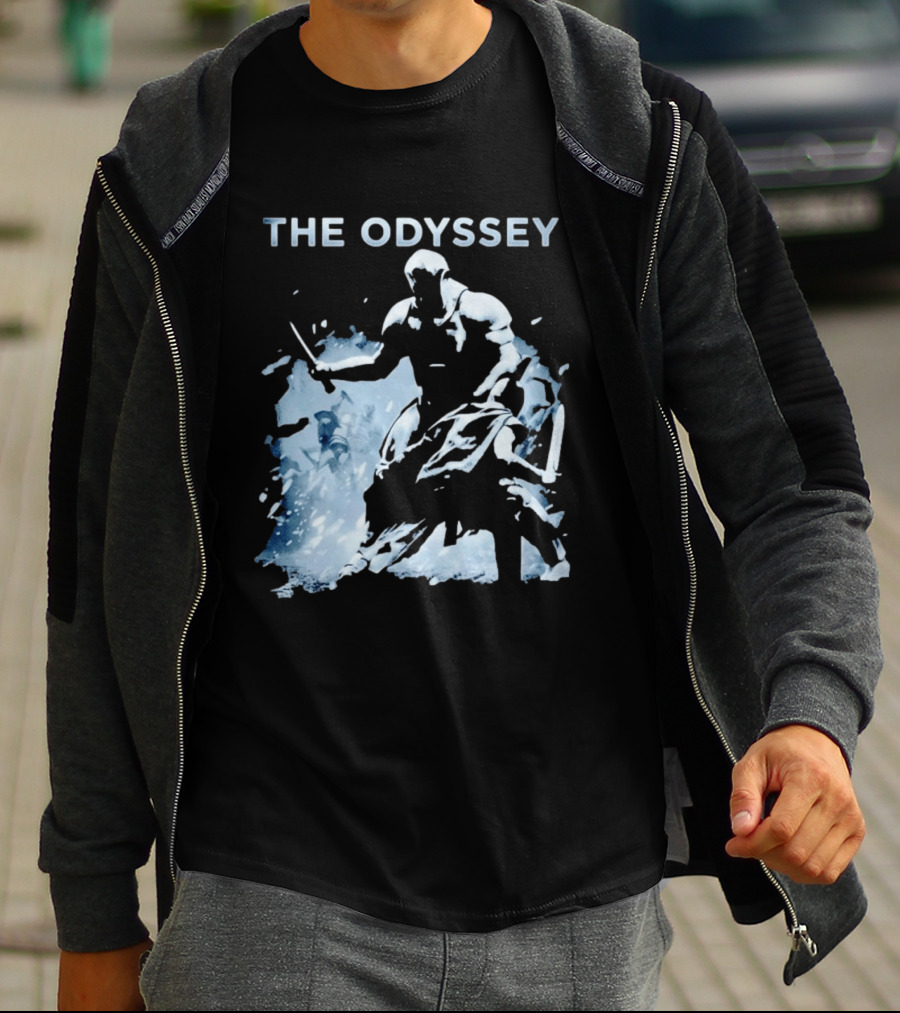 The Odyssey Warrior Dual Blade Combat Hooded Adventure T-Shirt