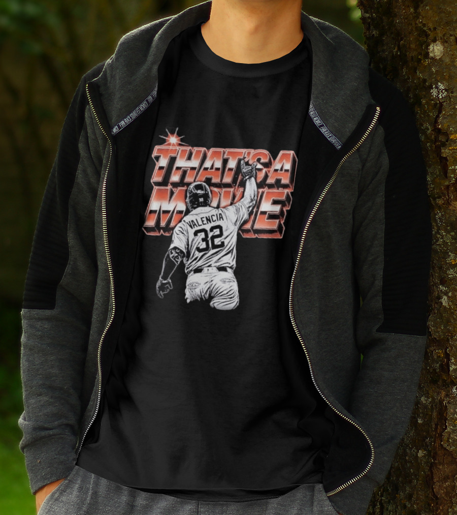 Valencia That's A Movie Baseball Iconic Pose 32 Pointing Skyward T-Shirt