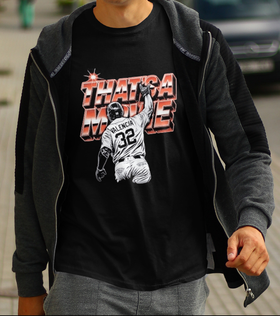 Valencia That's A Movie Baseball Iconic Pose 32 Pointing Skyward T-Shirt