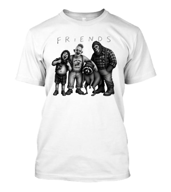Friends Owning Moose Coffee Jmthy Big Foot Raccoon T-Shirt